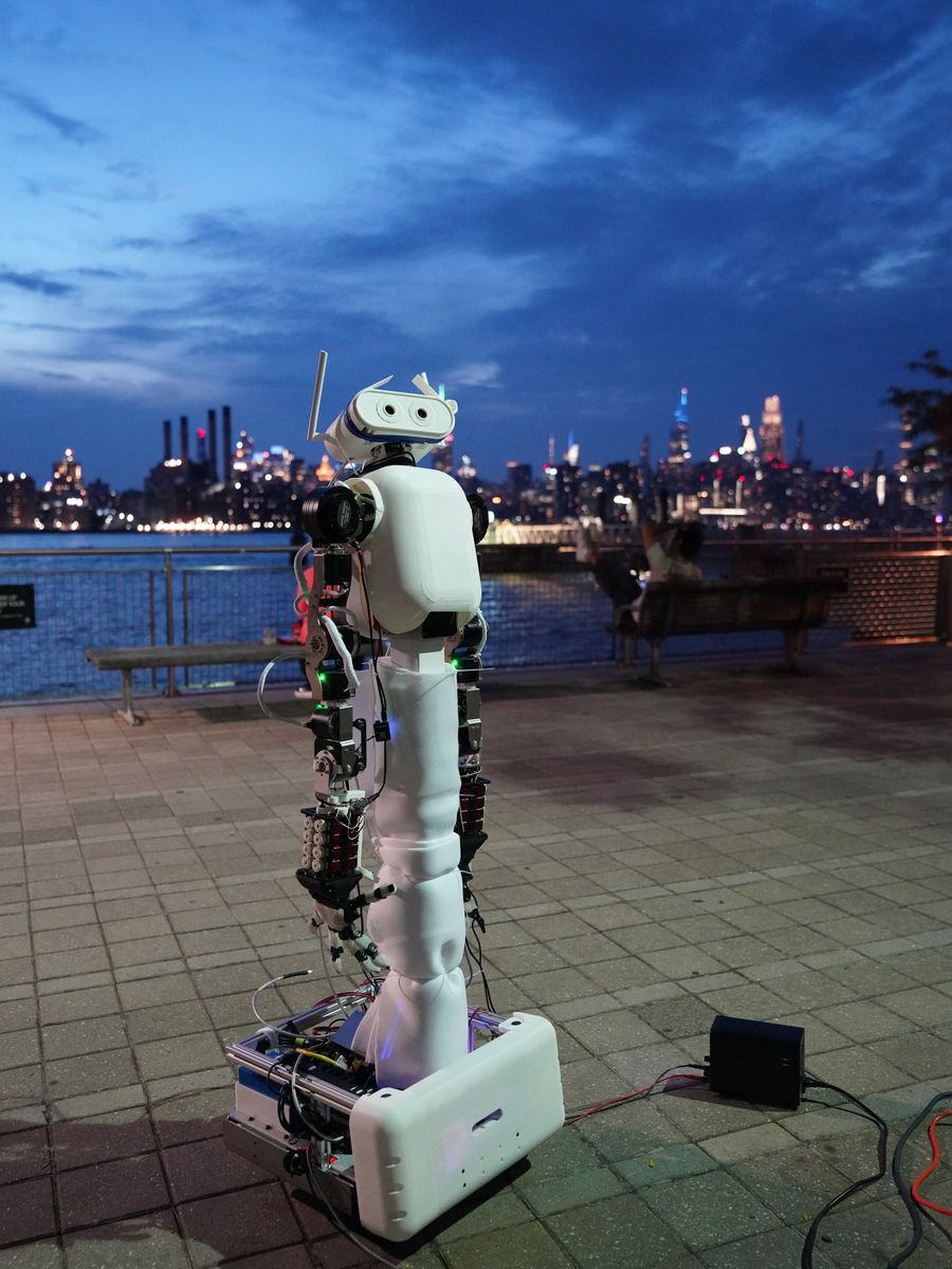 MABEL on the East River waterfront at dusk